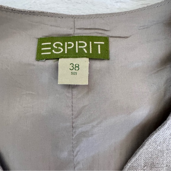 Vintage Esprit Women's Tan Vest Top 100% Linen Waistecoat Size Small - Picture 5 of 6